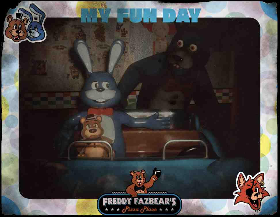 Ride photograph showing Bonnie animatronic