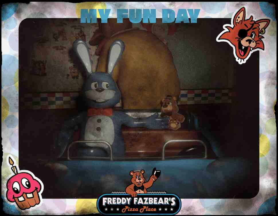 Ride photograph showing Chica animatronic